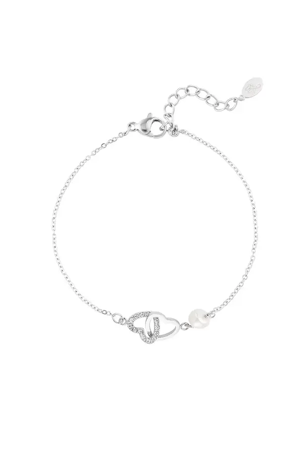 Armband forever hearts - zilver stainless steel - goud stainless steel