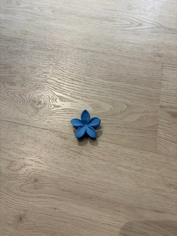 Haarspeld - bloem - blauw - medium