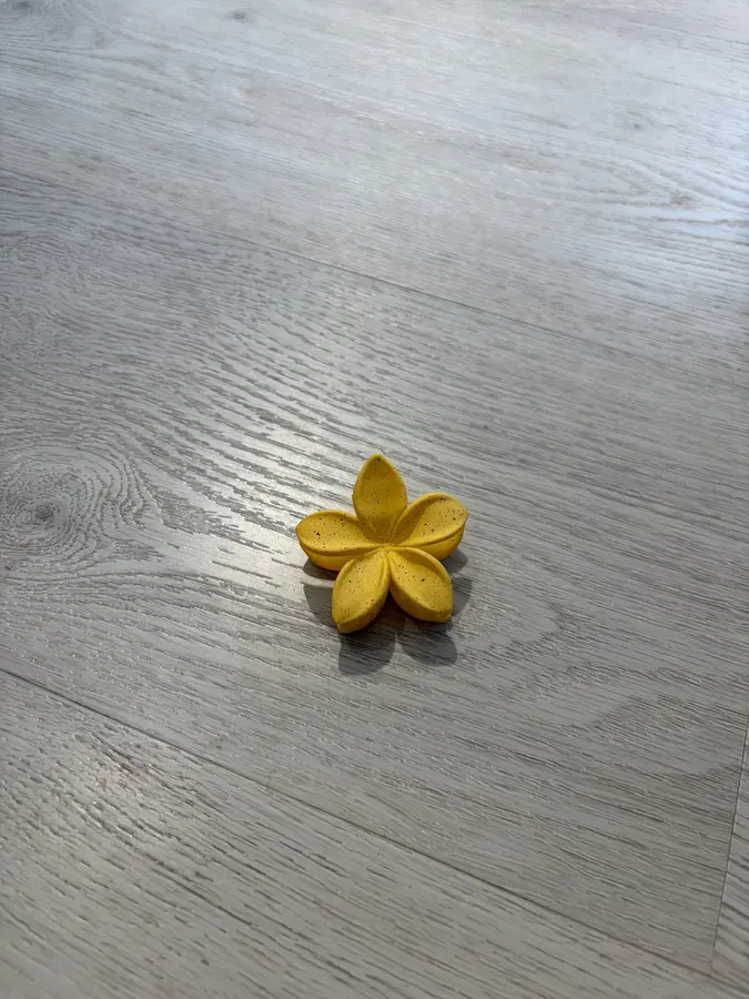 Haarspeld - bloem - geel - medium