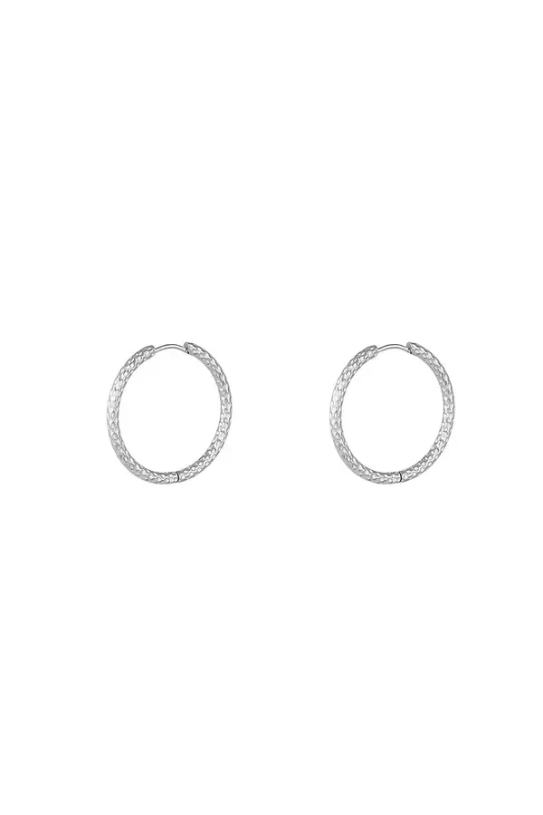 Oorbellen met patroon klein - stainless steel zilver