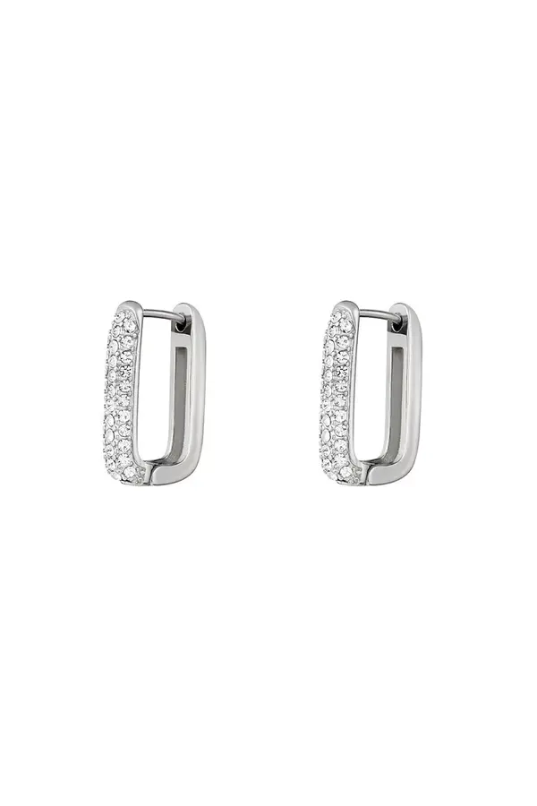 Oorbellen shimmer spark large - stainless steel zilver / goud