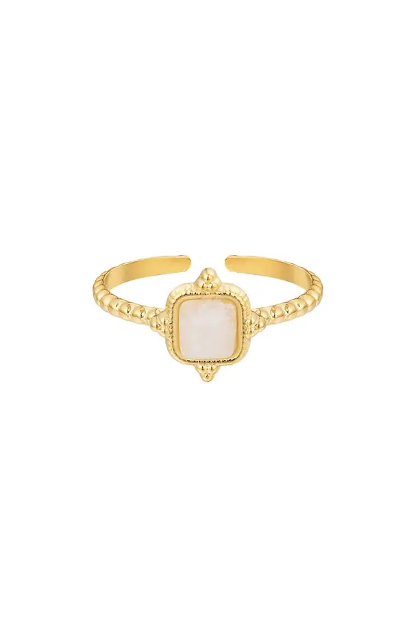 Ring vintage vierkant - beige